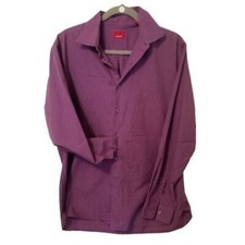 Alfani Mens Sz L Purple Striped Long Sleeve Dress Shirt