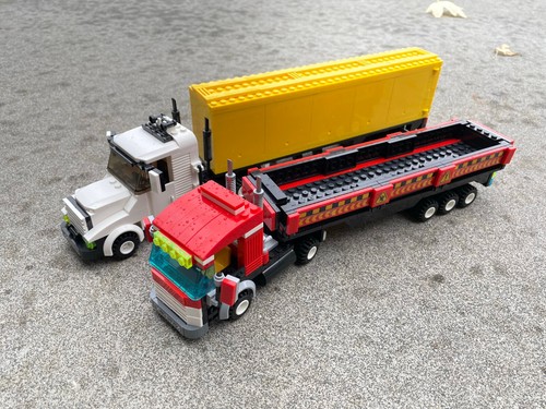 2 Pack Semi Truck set Heavy Transport Vehicle Building Blocks Bricks 656 pieces - Picture 2 of 18