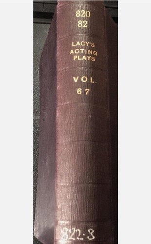 Antique Lacy’s Acting Edition Of Plays Hardback Book Volume 67 Super Condition - Picture 4 of 5