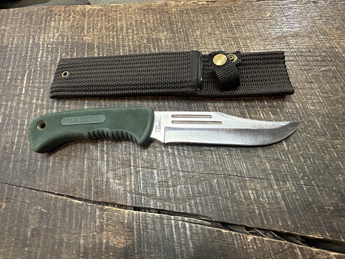 Old Timer Schrade USA 1400T Fixed Blade Hunting Knife With Sheath B12