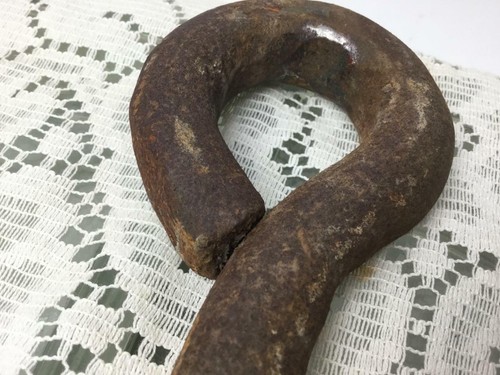 Vintage Industrial Primitive Rustic Barn Farm Hook Forged Iron Metal 10" Long - Picture 7 of 9