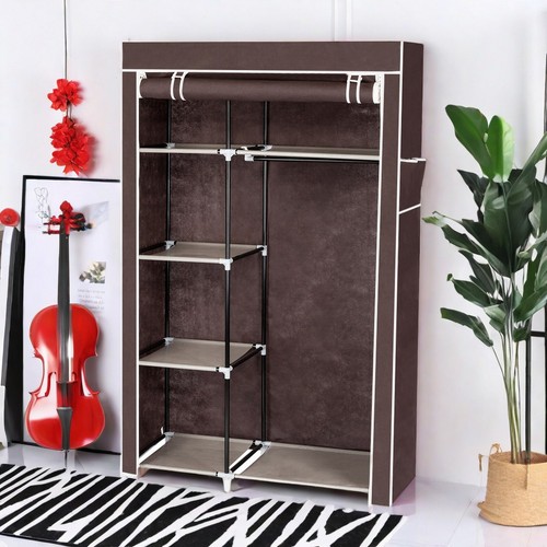 64" Portable Clothes Closet Home Wardrobe Clothes Storage Organizer with Shelves - Picture 7 of 24