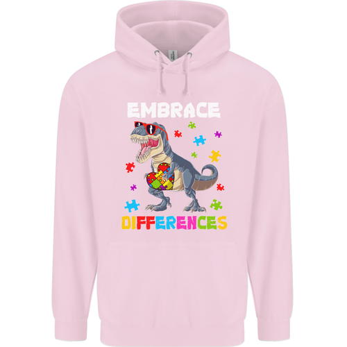 Autism T-Rex Embrace Differences Autistic Mens 80% Cotton Hoodie - Picture 14 of 29