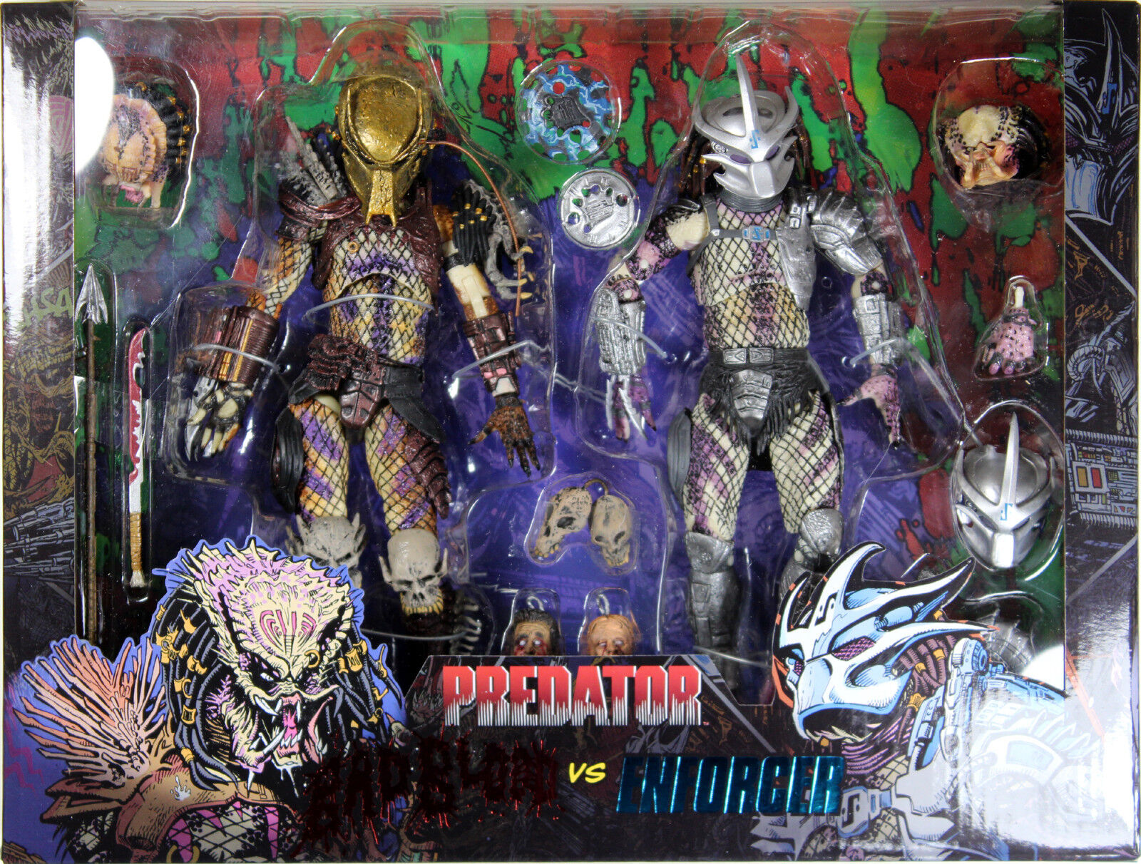 Predators ~ ULTIMATE BAD BLOOD vs. ULTIMATE ENFORCER ACTION FIGURE SET ~ NECA