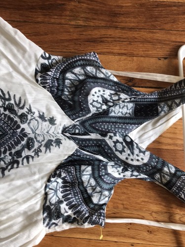 Diva Collection Women Sun Dress Halter Size M Asymmetrical Hem Stretch Floral - Picture 3 of 10