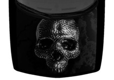 Abstract Grayscale Grunge Skull Pattern Truck Hood Wrap Vinyl Car Graphic Decal