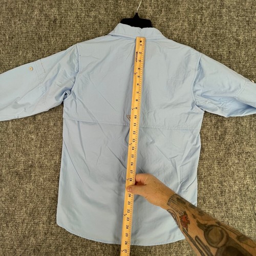 Columbia Shirt Boys Extra Large Blue PFG Performance Fishing Gear Vented Wicking - Picture 6 of 7