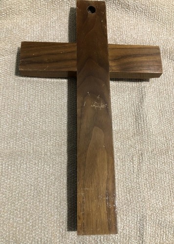 Scatola Vintage Legno Ultimi Diritti Crocifisso Rame INRI Usato - Foto 7 di 12