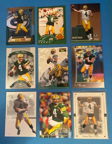 Lotto 26 carte calcio Brett Farve HOF Green Bay Packers (S615) - Foto 2 di 4