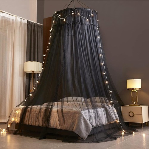 Princess Bed Canopy for Girls,Bed Canopy Curtain- Double Layer Sheer Mesh Dom... - Picture 3 of 8