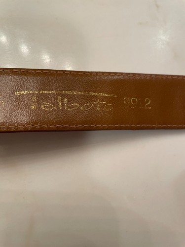 Talbots Belt 9912 Women  MEDIUM Alligator Calfskin Brown Made Spain Brass Buckle - Picture 3 of 10