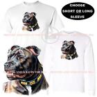 American Staffordshire Terrier Pitbull Brindle Color Portrait Custom T Shirt