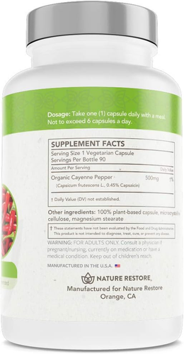 Cayenne Pepper Extract Supplement, Standardized to 0.45 Percent Capsaicin, 70,00 - Picture 2 of 12