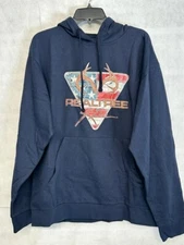 Realtree Xtra Hoodie Mens Large Navy Blue USA Flag Sweatshirt Outdoor Hunting