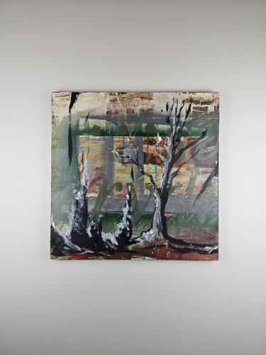 ART - Original Signed Kimberly Stapleton Abstract Painting 23.75x23.75 Modern - Picture 3 of 12