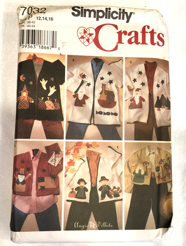 Simplicity Crafts Pattern 7032 Holiday Appliqued Jacket (12 - 16) UNCUT 1996  - Picture 1 of 10