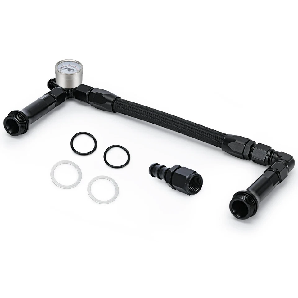 Kit de reconstrucción de línea de combustible 4150 AN6 carburador doble alimentación línea de combustible bomba doble con medidor  Foto 2 de 4