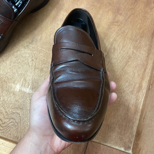 PRADA Loafers Mens 10 Brown Leather Dress Shoes Slip On 2D 2271 Made In Italy - Picture 15 of 23
