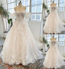 Wedding Dresses Lace Appliques Off Shoulder A Line Elegant Bridal Gowns Custom