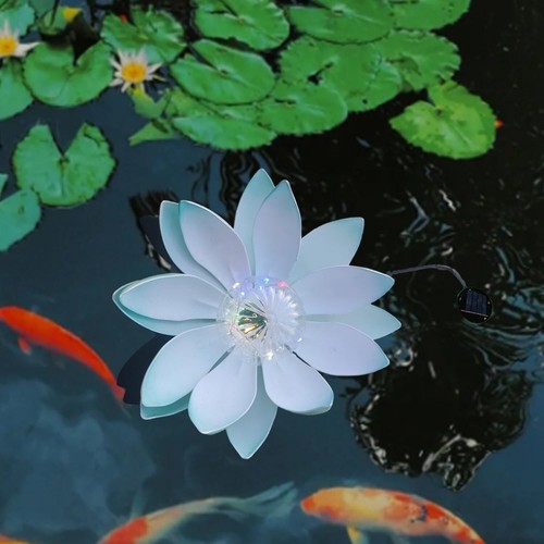 Multicolor Floating Solar Lotus Lights for Pools – 4 Waterproof Lanterns - Picture 4 of 9