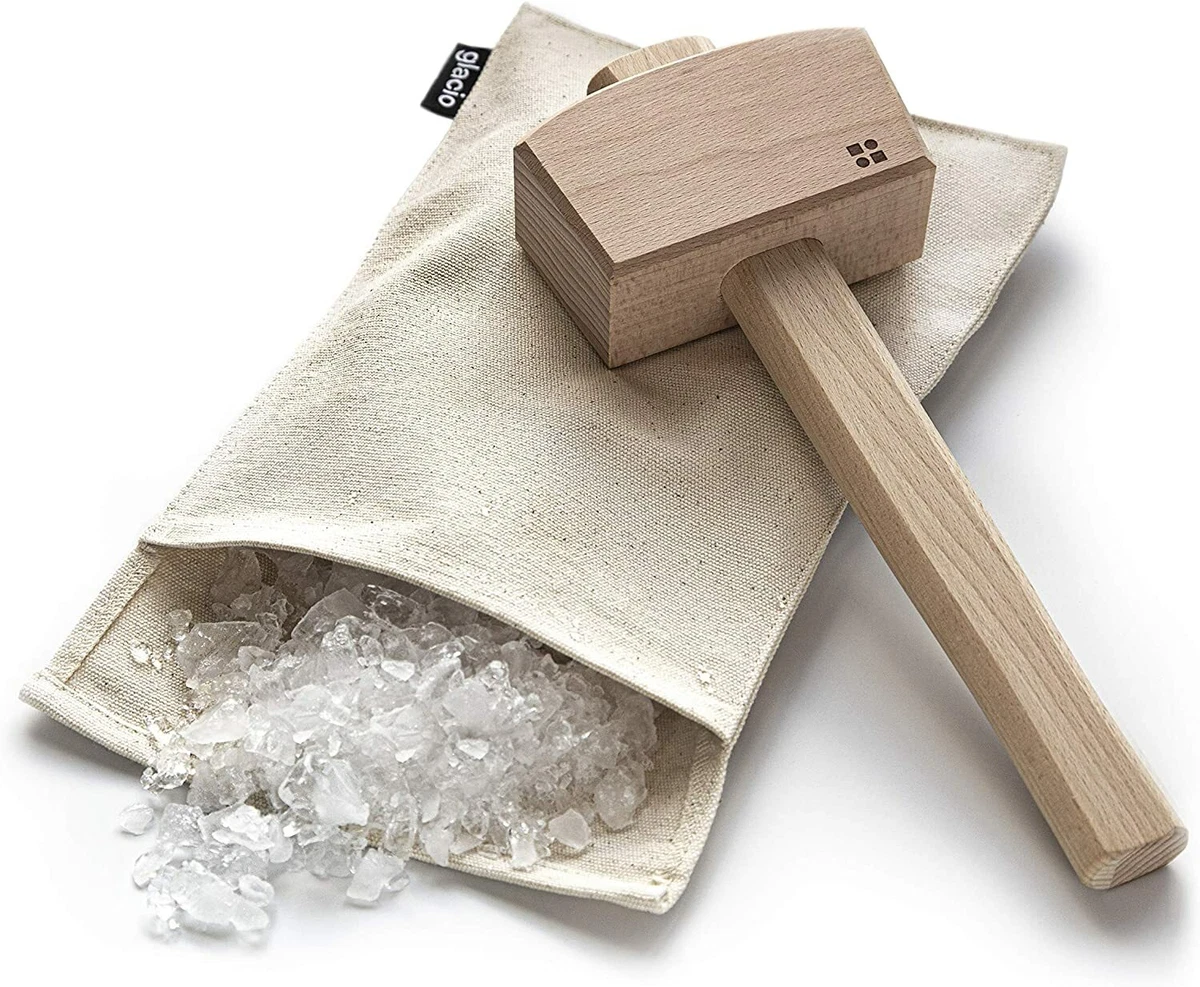 Ice Mallet and Lewis Bag Wood Hammer and Canvas Bag for Crushed Ice