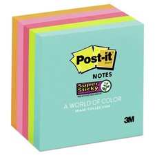 Post-it Notes Super Sticky 6545SSMIA 3 in. x 3 in. Pad Supernova Neon 5/PK New