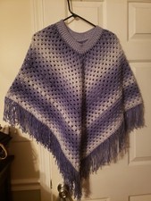Handmade Purple-Lavender Crochet Triangle Shawl