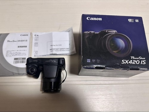 Canon PowerShot SX420 IS 20MP Digital Camera 42x Zoom Black Tested Clean