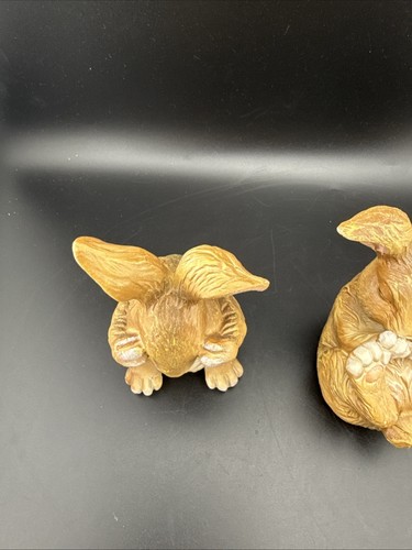 Bunny Rabbits Set Of 3 Speak Hear See No Evil Figurines Cottage Core Country - Picture 18 of 24