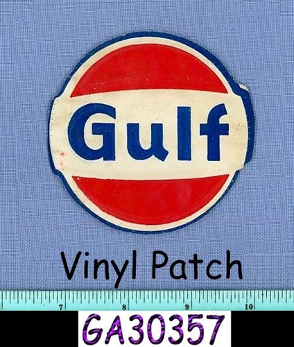 GULF OIL COMPANY VINYL PATCH (Old Vintage RARE) Shoulder Patch CAR GASOLINE GAS