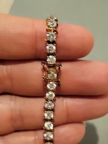 BEAUTIFUL 925 STERLING SILVER RHINESTONE TENNIS BRACELET 7" - Picture 6 of 8