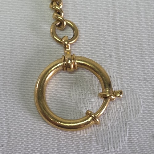 07L2 Cadena De Reloj De Bolsillo Chatelaine Chapada En Oro Longitud 35 cm - Imagen 7 de 8