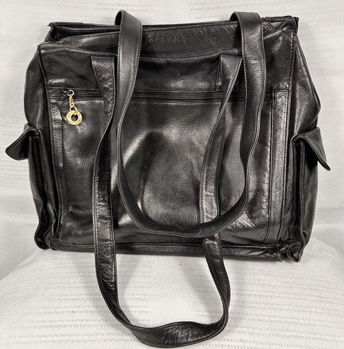 Perlina New York Black Double Handle Large Tote Bag - Picture 6 of 24