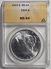 1923 Peace Silver Dollar ANACS MS 64 - Handsome Satin White - Nice!