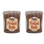 2 Pack Utz Old Fashioned Pretzel Rods 25oz Barrel Thick Crunchy Pretzel Rod