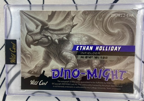 2024 Wild Card Dino-Might Ethan Holliday Auto HOLO GOLD 1/1 - Bild 2 von 10