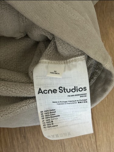 Acne Studios Beige Logo Hoodie Medium Men’s - Picture 6 of 8