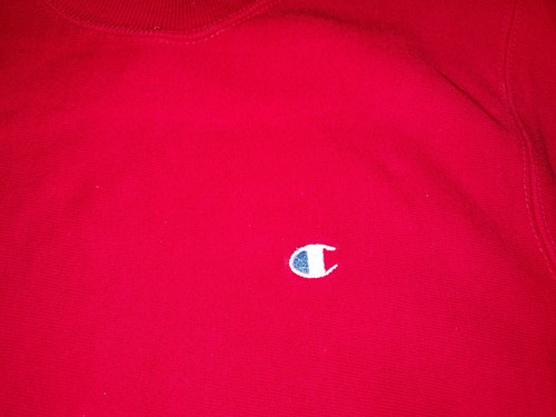 VTG 90s CHAMPION REVERSE WEAVE YOUTH MEDIUM RED SWEATSHIRT CREW NECK BOYS KIDS - Picture 2 of 4