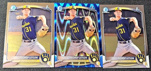 2025 Bowman Chrome 1st Blue /150 Refractor Bishop Letson #BCP-30 Brewers