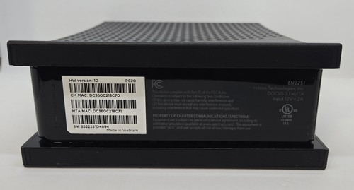Hitron Spectrum EN2251 DOCSIS 3.1 2.5G eMTA Advanced Voice Cable Modem - Picture 7 of 15