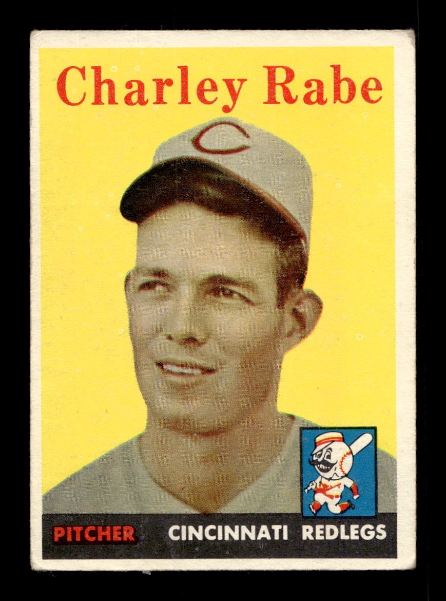 1958 Topps #376 Charley Rabe Reds VG+ *a8