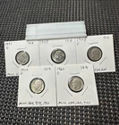 lot of 5 silver roosevelt dimes