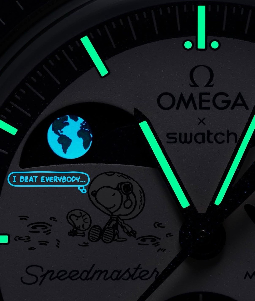 Swatch x Omega Snoopy Moonswatch Mission To Earthphase Moonshine