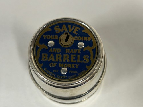 Vtg Barrel Keg Shape Piggy Coin Bank North-Western Trust & Savings Promo (A10) - Picture 7 of 8