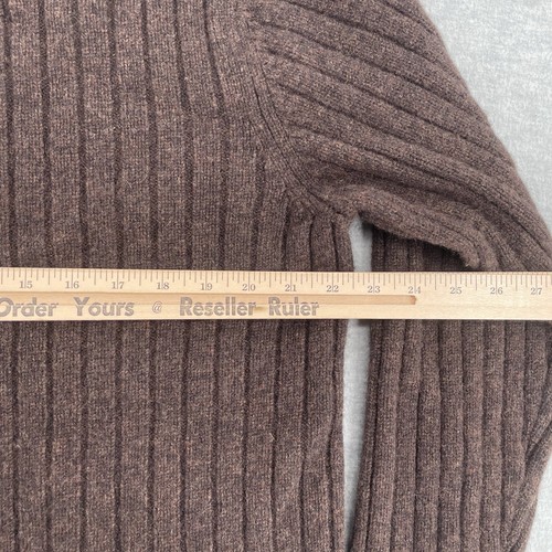 GAP 100% Lambswool Sweater Adult Large Brown Ribbed Pullover Knit Men - Picture 6 of 7