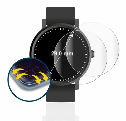 2x Protector Full-Cover for Circular Displays (ø: 29 mm) Curved Screen Edge - Photo 2/8