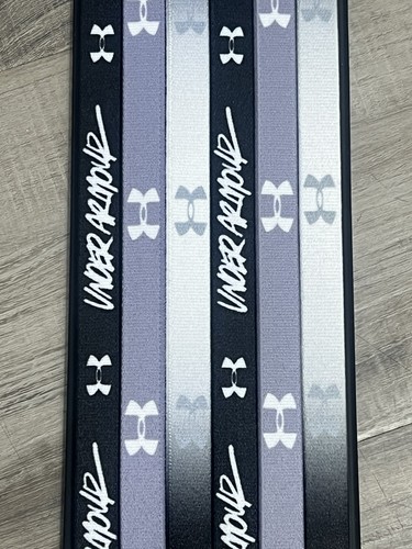 Under Armour Headband UA Performance Headband Sweatband Set of 6 Black Grey - Picture 3 of 6