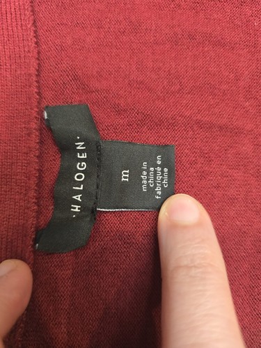 Halogen Women's Long Line Open Cardigan Burgundy Sz. Medium With Pockets - Picture 6 of 9