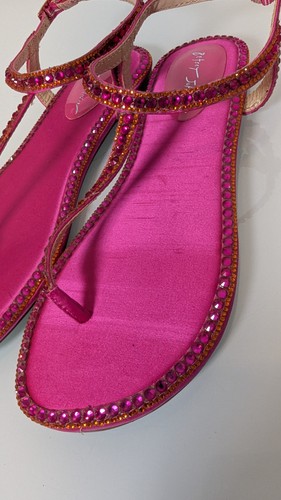 Betsey Johnson’s Diane Damen rosa Perlen Strass Sandalen Größe 9,5 fuchsia - Bild 3 von 9