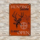 Vintage Deer Hunting Season Tin Metal Signs Home Décor 8x12 Rustic Iron Wall wit
